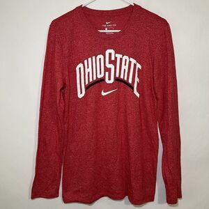 Ohio State Buckeyes Nike Long Sleeve T Shirt Mens Size Small Red Heathered EUC